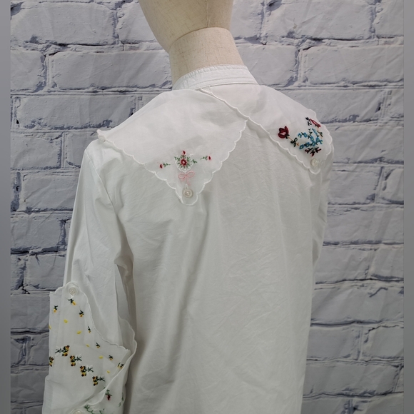 Tory Burch Women's Afternoon Tea Handkerchief Blouse Western Farm Country Medium - Picture 10 of 12